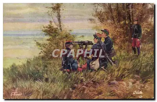 Cartes postales Militaria Emploi de la mitrailleuse Infanterie