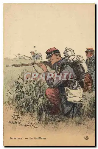 Ansichtskarte AK Militaria Infanterie En tirailleurs