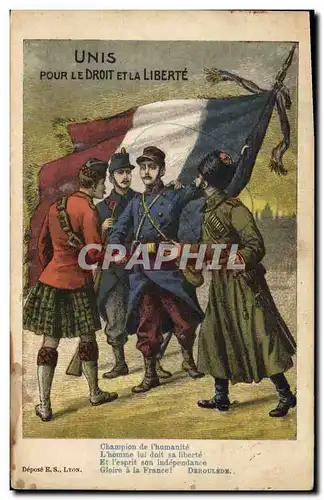 Cartes postales Militaria Unis pour le Droit et la Liberte