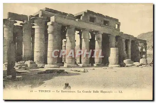 Cartes postales Egypt Egypte Thebes Le Ramesseum la grande salle Hypostyle