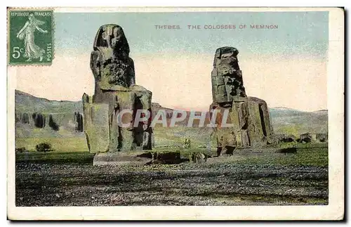 Cartes postales Egypt Egypte Thebes The colosses of Menon