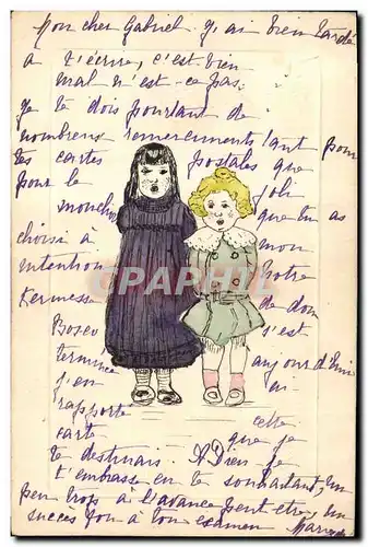Ansichtskarte AK Fantaisie (dessin a la main) Enfants