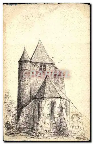 Cartes postales Fantaisie (dessin a la main) Chateau
