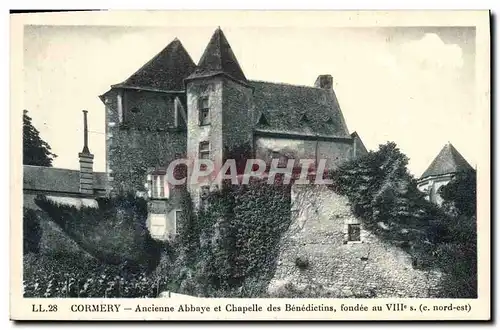 Cartes postales Cormery Ancienne Abbaye et Chapelle des Benedictins fondee au VIII s (nord est)