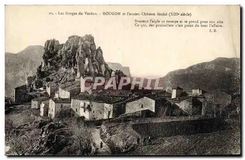 Ansichtskarte AK Les Gorges du Verdon Rougon et l'ancien chateau feodal (XIII siecle)