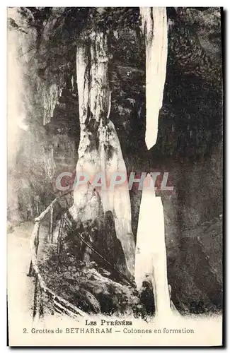 Cartes postales Les pyrenees Grottes de Betharram Colonnes en formation