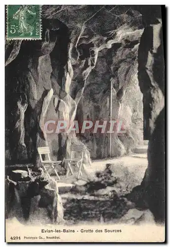 Cartes postales Evian les Bains Grottes des Sources