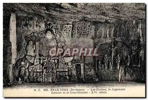 Ansichtskarte AK Brantome (Dordogne) Les Grottes le Jugment Dernier et le Crucifiement XVI siecle