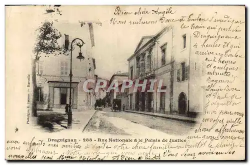 Cartes postales Draguignan Rue Nationale & Le Palais de Justice