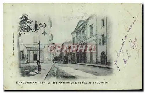 Cartes postales Draguignan La Rue Nationale & le Palais de Justice