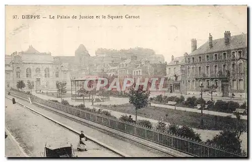 Cartes postales Dieppe Le Palais de Justice et le Square Carnot