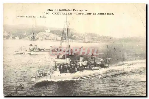 Cartes postales Bateau de GuerreMarine Militaire Francaise Chevalier Torpilleur de haute mer