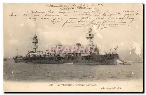 Ansichtskarte AK Bateau de GuerreLe Chanzy Croiseur cuirasse