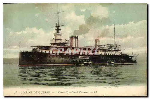 Cartes postales Bateau de GuerreMarine de Guerre Carnot cuirasse d'escadre