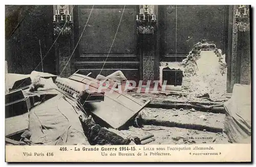 Cartes postales La Grande Guerre 1914 1915 Lille sous l'occupation allemande Un des bureaux de la Prefecture Mil