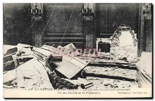 Cartes postales La Grande Guerre 1914 1917 Lille sous l'occupation allemande Un des bureaux de la Prefecture Mil