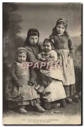 Ansichtskarte AK Folklore Petites pauvresses de Quimper sur la route de Beg Meil