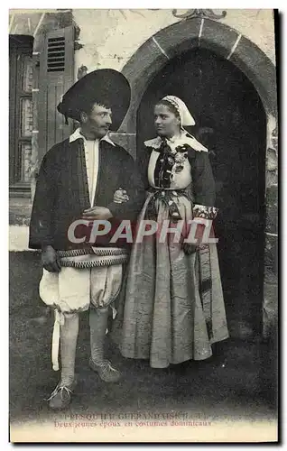 Ansichtskarte AK Folklore Presqu'ile guerandaise Deux jeunes epoux en costume dominicaux