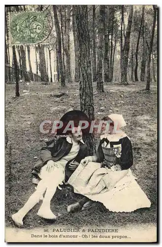 Cartes postales Folklore Paludier & Paludiere Dans le bois d'amour Oh les doux propos