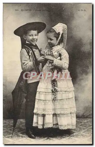 Ansichtskarte AK Folklore Quimper Jeune idylle