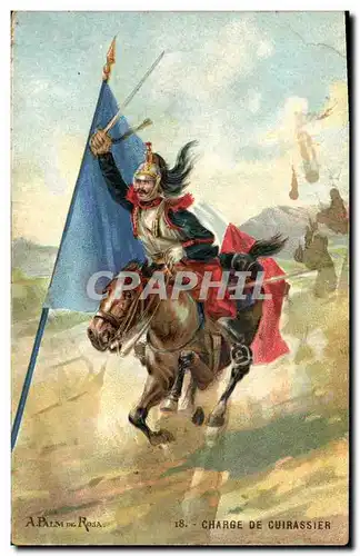Cartes postales Militaria A Palm de Rosa Charge de cuirassier
