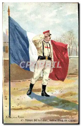 Cartes postales Militaria A Palm de Rosa Tenue de fatigue infanterie de ligne