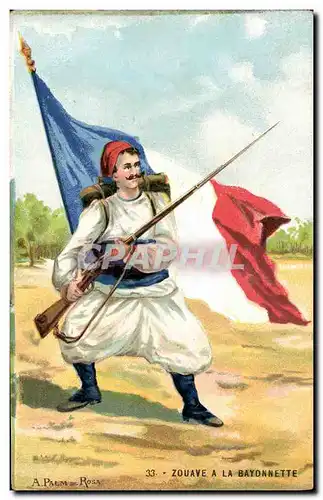 Cartes postales Militaria A Palm de Rosa Zouave a la bayonnette