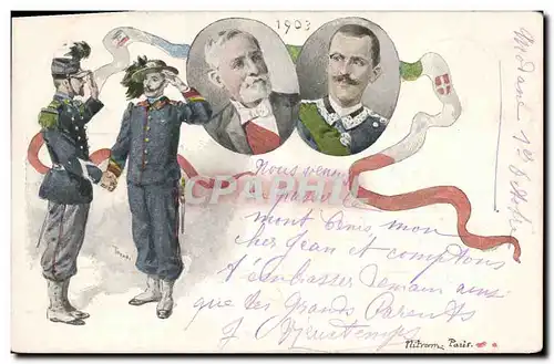 Cartes postales Militaria 1903 France Italie