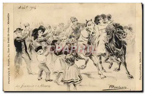 Cartes postales Militaria Les francais en Alsace