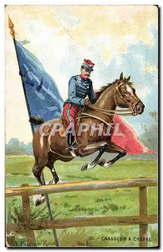 Ansichtskarte AK Militaria A Palm de Rosa Chasseur a cheval