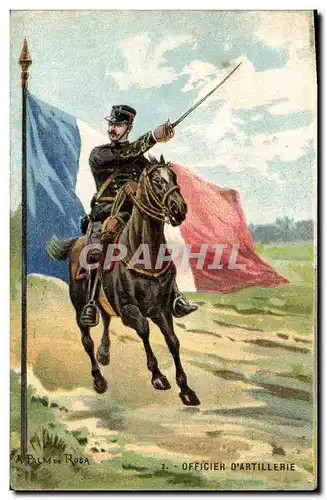 Cartes postales Militaria A Palm de Rosa Officier d'artillerie