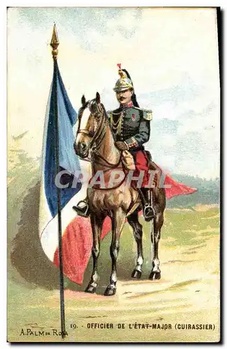 Ansichtskarte AK Militaria A Palm de Rosa Officier de l'etat major (cuirassier)