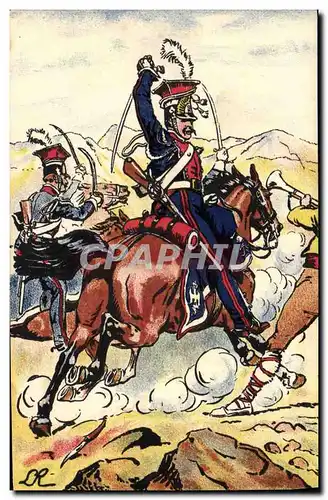 Cartes postales Militaria Armee francaise 1er empire Les chevau legers polonais de la garde imperiale forcent le