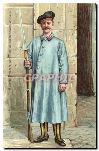 Cartes postales Militaria Guardia svizzera pontificia in bassa tenuta d'inverno