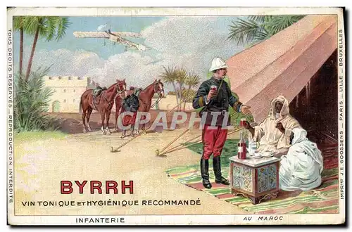 Cartes postales Militaria Byrrh vin tonique et hygienique recommmande Infanterie au Maroc