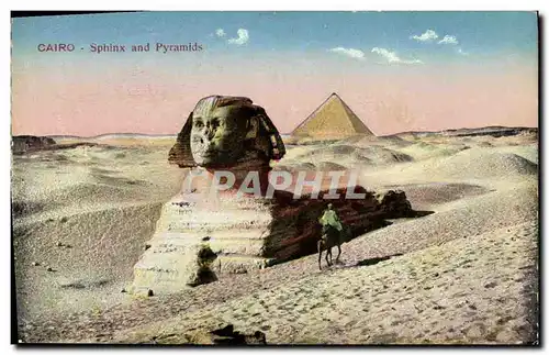 Ansichtskarte AK Egypt Egypte Cairo Sphynx and Pyramids