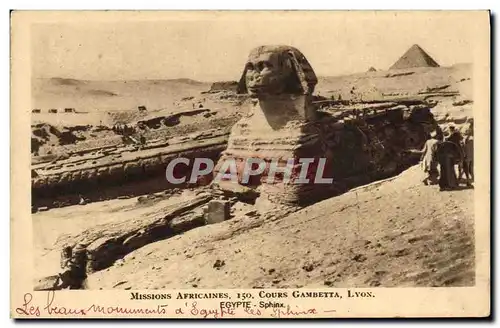 Ansichtskarte AK Egypt Egypte Missions africaines Cours Gambetta Lyon Egypte Sphinx