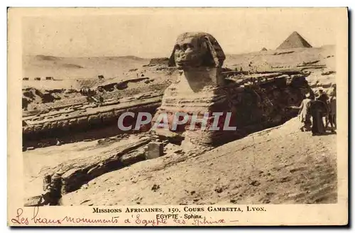 Cartes postales Egypt Egypte Missions africaines Cours Gambetta Lyon Egypte Sphinx