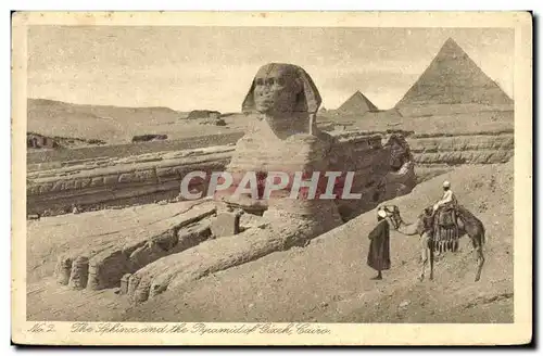 Ansichtskarte AK Egypt Egypte The Sphinx and the Pyramid of Gizeh Cairo