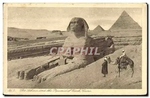 Cartes postales Egypt Egypte The Sphinx and the Pyramid of Gizeh Cairo