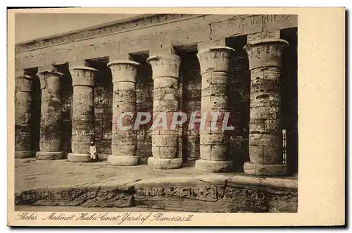 Cartes postales Egypt Egypte Thebes Medinet Habu Court Yard of Ramses II