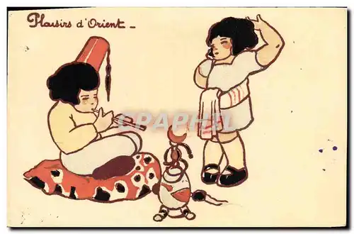 Cartes postales Fantaisie (dessin a la main) Enfants Plaisirs d'Orient