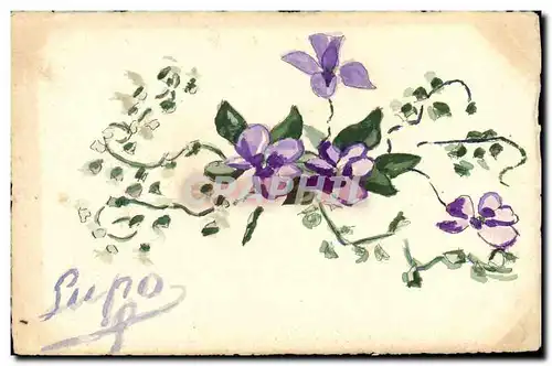 Cartes postales Fantaisie (dessin a la main) Fleurs