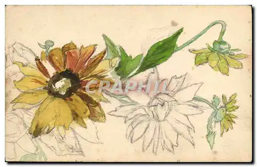 Cartes postales Fantaisie (dessin a la main) Fleurs