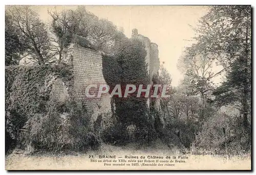 Ansichtskarte AK Braine Ruines du chateau de la folie Rati au debut du XIII siecle par Robert II comte de Braine