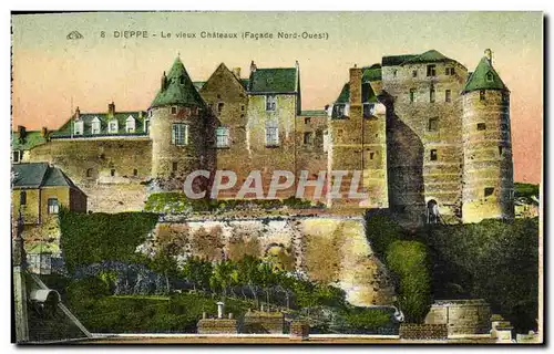 Cartes postales Dieppe Le vieux chateaux (facade nord ouest)