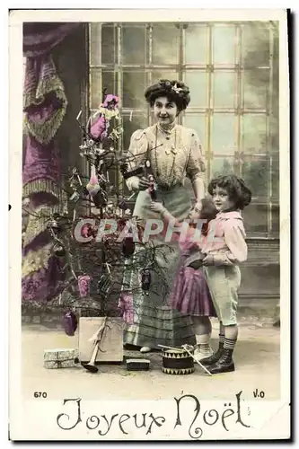 Cartes postales Fantaisie Poupee  Femme Enfants Joyeux Noel