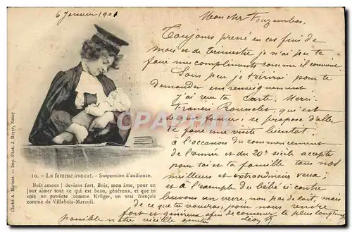 Cartes postales Fantaisie Poupee   La femme avocat Suspension d'audience