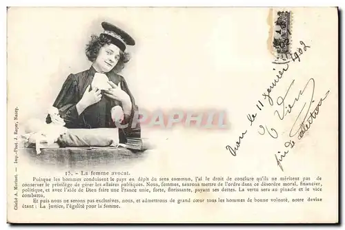 Cartes postales Fantaisie Poupee   La femme avocat Puisque les hommes conduisent le pays en depit du sens commun