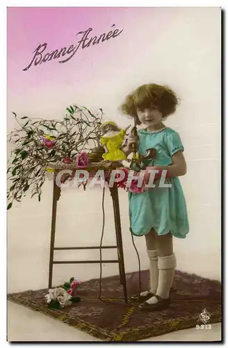Cartes postales Fantaisie Poupee Enfant  Bonne Annee Telephone